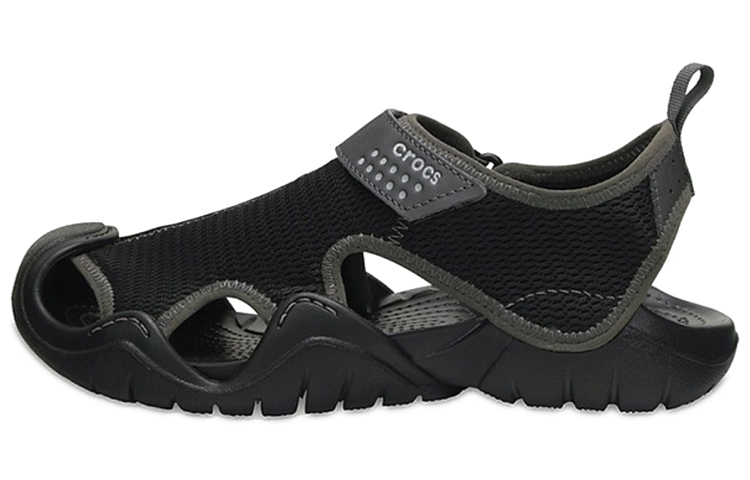 Crocs Swiftwater Sandals 'Black Light Grey' 203967-02S