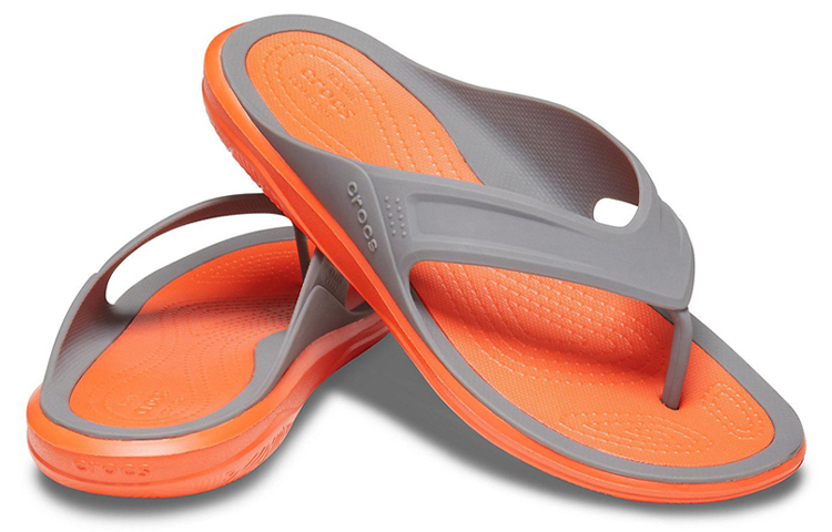 Shop Crocs Swiftwater Wave Flip Flops 'Orange Grey' 206242-0EK