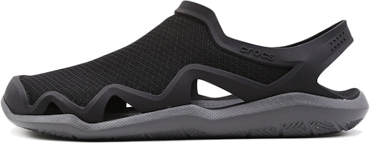 Crocs Swiftwater Wave 沙滩凉鞋平底鞋 '黑灰' 205701-0DD Buy Crocs Swiftwater Wave 沙滩凉鞋平底鞋 '黑灰' 205701-0DD
