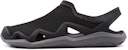 Crocs Swiftwater Wave Sandal Flats 'Hitam Kelabu' 205701-0DD