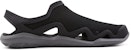 Crocs Swiftwater Wave Sandal Flats 'Hitam Kelabu' 205701-0DD