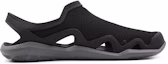 Order Crocs Swiftwater Wave Sandal Flats 'Hitam Kelabu' 205701-0DD