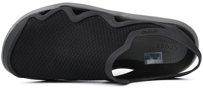 Crocs Swiftwater Wave 沙滩凉鞋平底鞋 '黑灰' 205701-0DD Shop Crocs Swiftwater Wave 沙滩凉鞋平底鞋 '黑灰' 205701-0DD