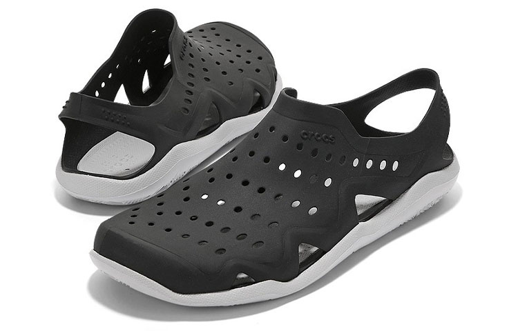 Shop Crocs Swiftwater Wave Sandals 'Wave Black Pearl White' 203963-069