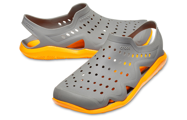 Shop Crocs Swiftwater Wave Shoes 'Slate Grey Blazing Orange' 203963-0FR