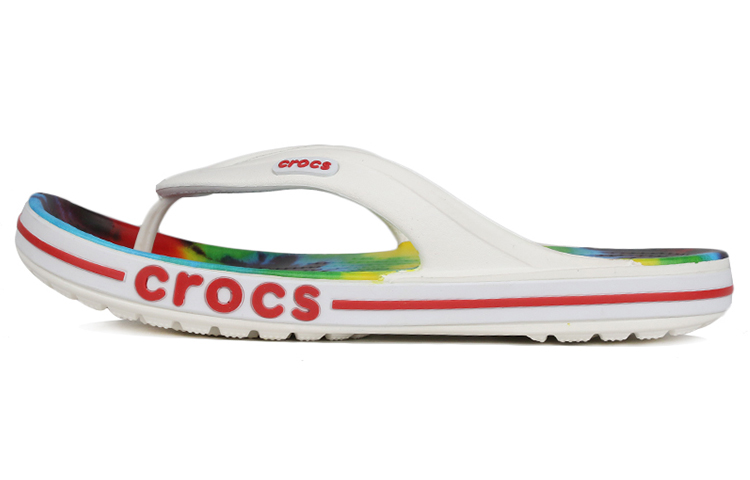 Buy Crocs 貝雅卡駱班 扎染花紋人字拖 拖鞋 白色 男女同款