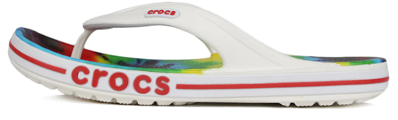 Crocs 貝雅卡駱班 扎染花紋人字拖 拖鞋 白色 男女同款 Buy Crocs 貝雅卡駱班 扎染花紋人字拖 拖鞋 白色 男女同款