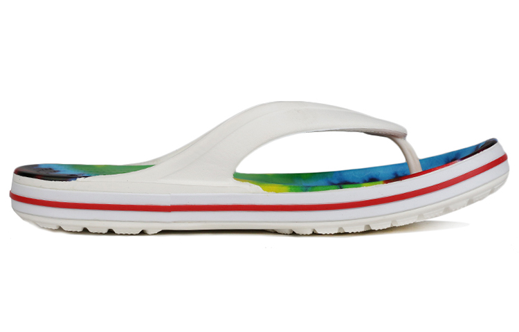 Order Crocs 貝雅卡駱班 扎染花紋人字拖 拖鞋 白色 男女同款