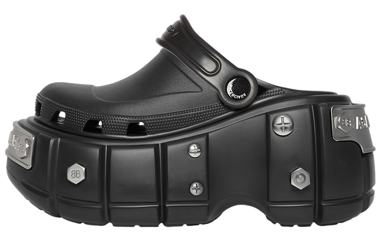 Crocs x Balenciaga HardCrocs Sandal 'Black' 687397W1S8N1081-/-687398W1S8N1081