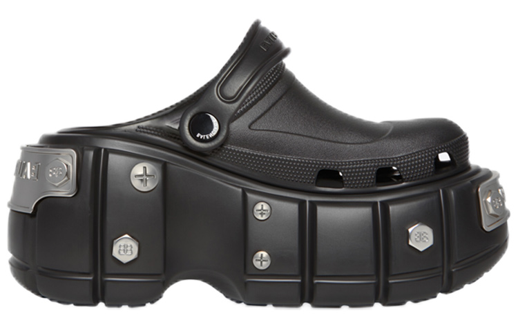 Lookbook Crocs x Balenciaga 黑色硬质凉鞋 687397W1S8N1081-/-687398W1S8N1081