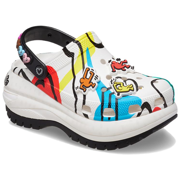 Shop Artestar x Crocs卡駱馳 哈林光輪舒適休閒透氣 防滑耐磨 洞洞鞋 男女同款 白色