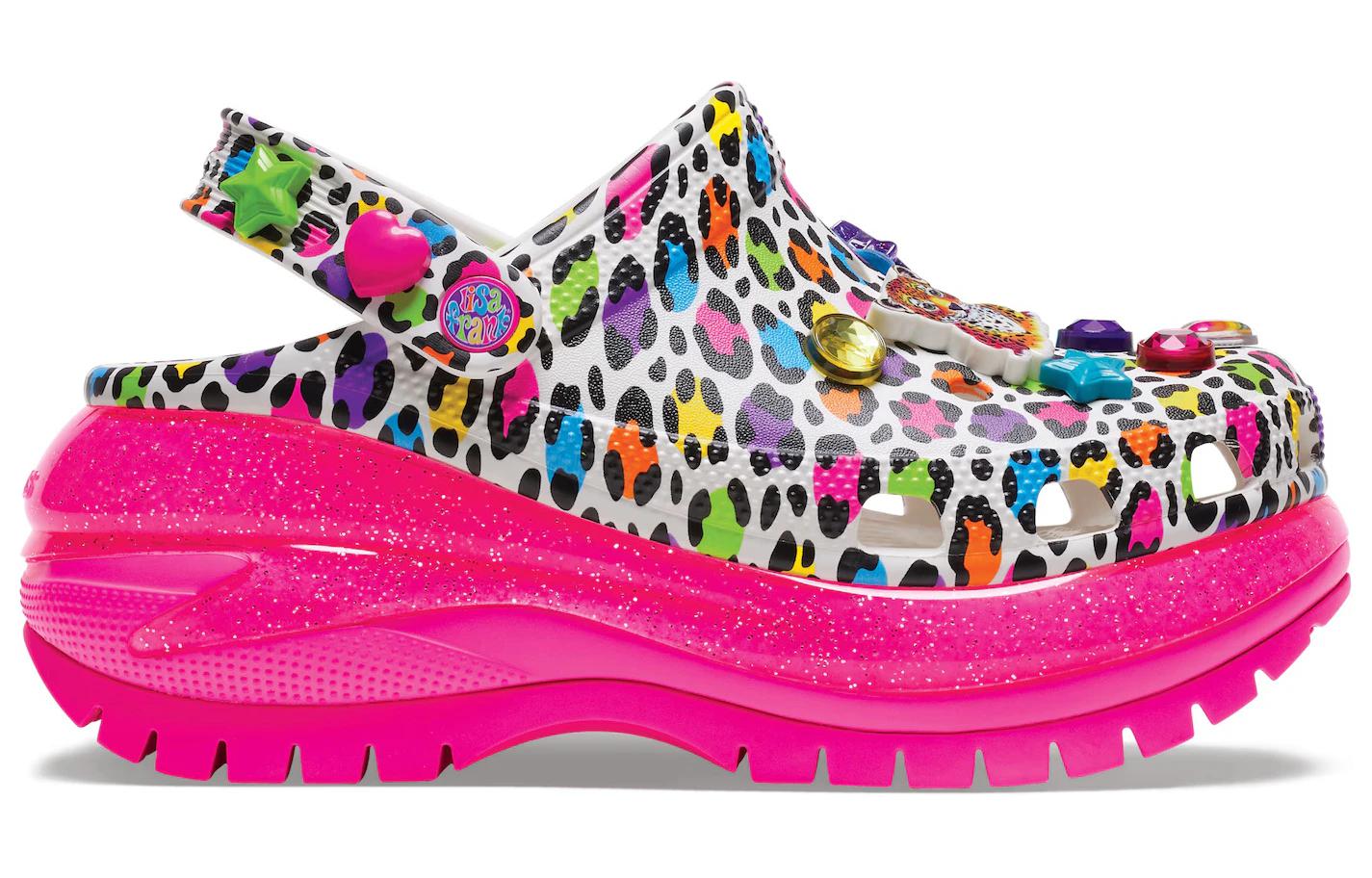 Order Crocs x Lisa Frank Mega Crush Clogs 'Pink Multi' 207735-6QQ