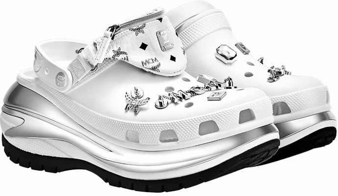 MCM Crocs x Mega Crush Clogs 'White Silver' MEXDAMM08WT Lookbook MCM Crocs x Mega Crush Clogs 'White Silver' MEXDAMM08WT