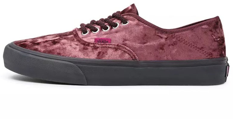 Burgundy top velvet vans