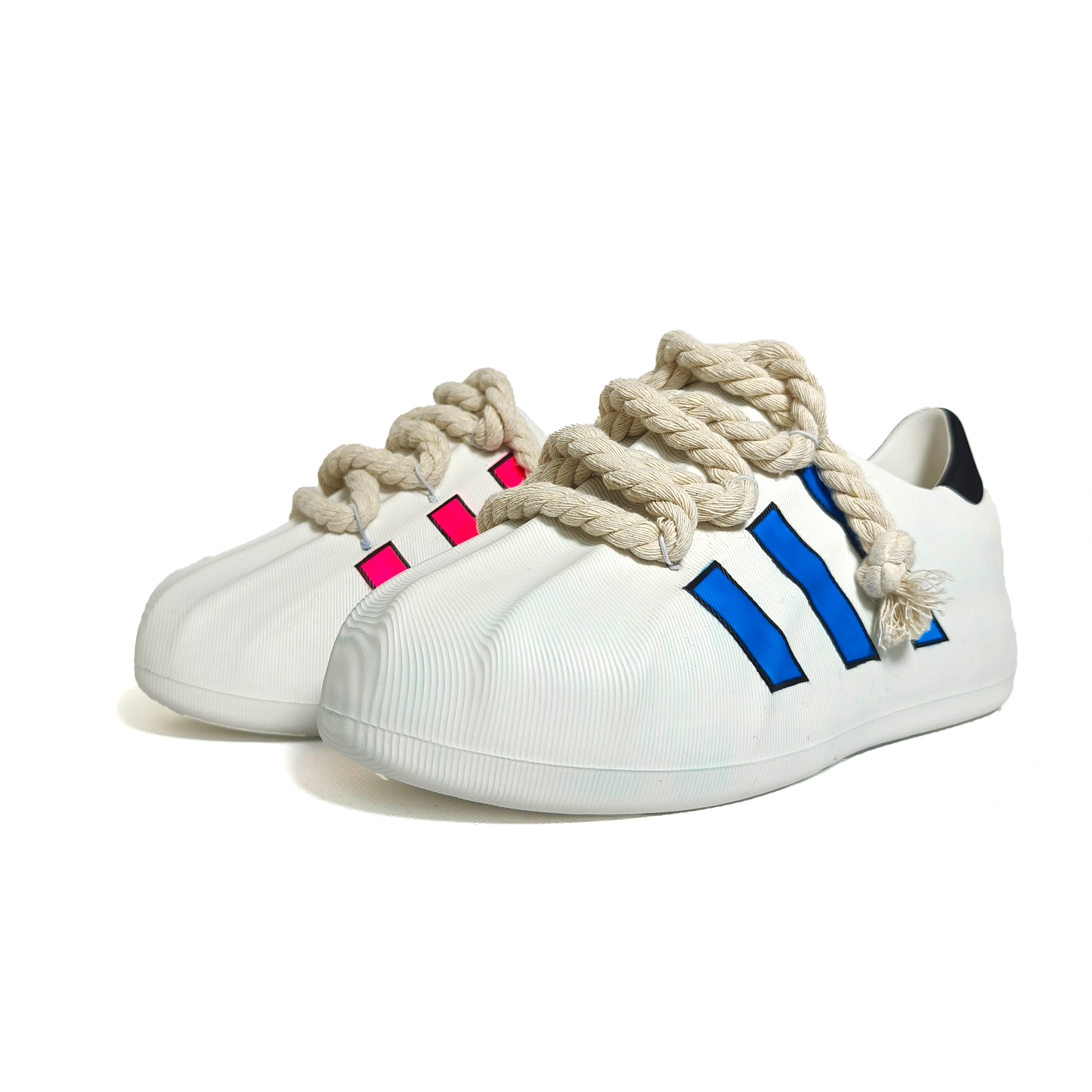 Custom adidas Originals AdiFOM Superstar Dopamine Shell Couple Shoes White Blue Pink HQ8750 (Team344 - Tanabata Limited Edition Couple Set)