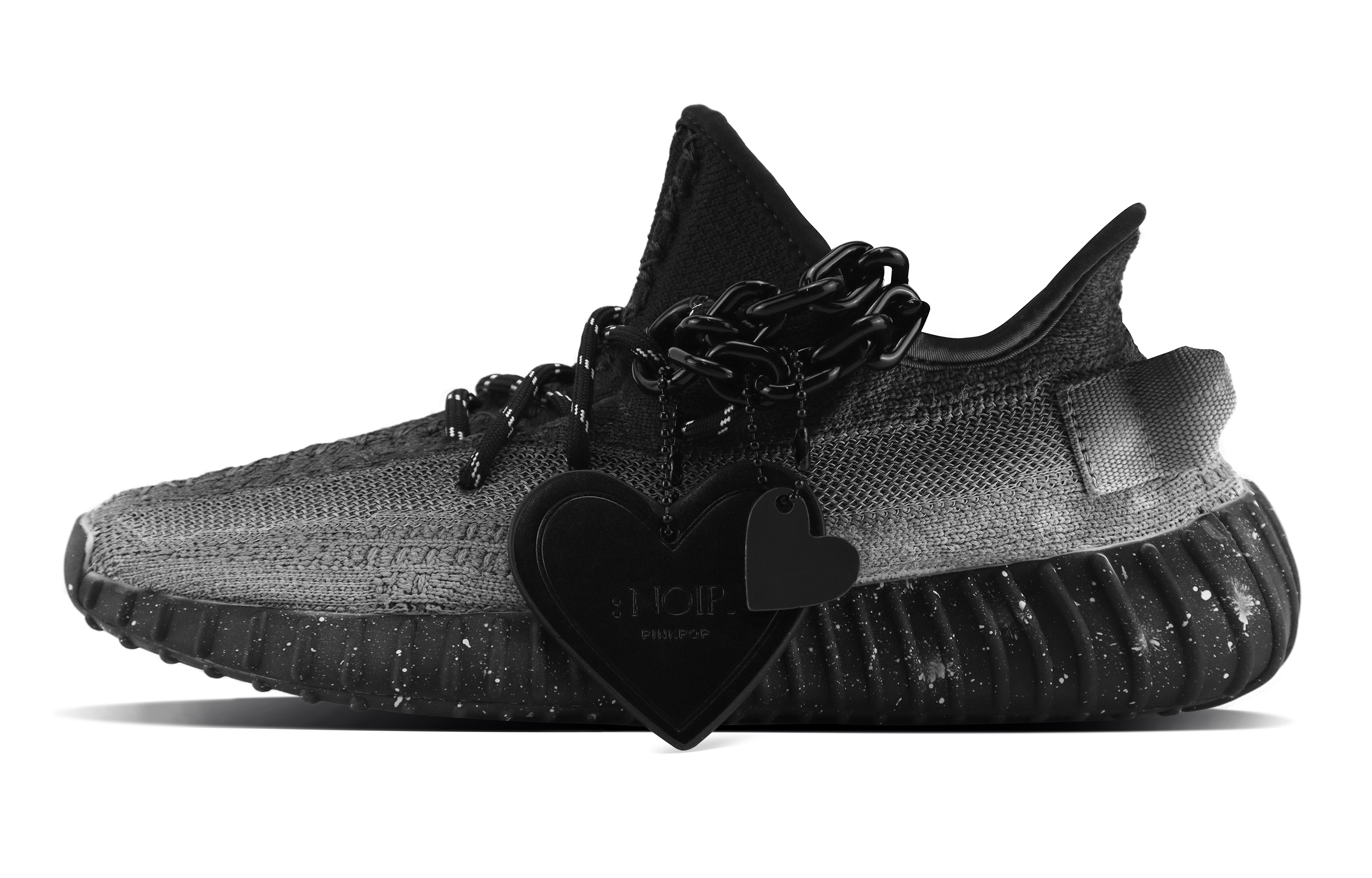 Custom adidas Yeezy Boost 350 V2 Black Darth Vader Splatter Low-Top Lifestyle Shoes HQ4540 (Team119 - Interstellar Journey)