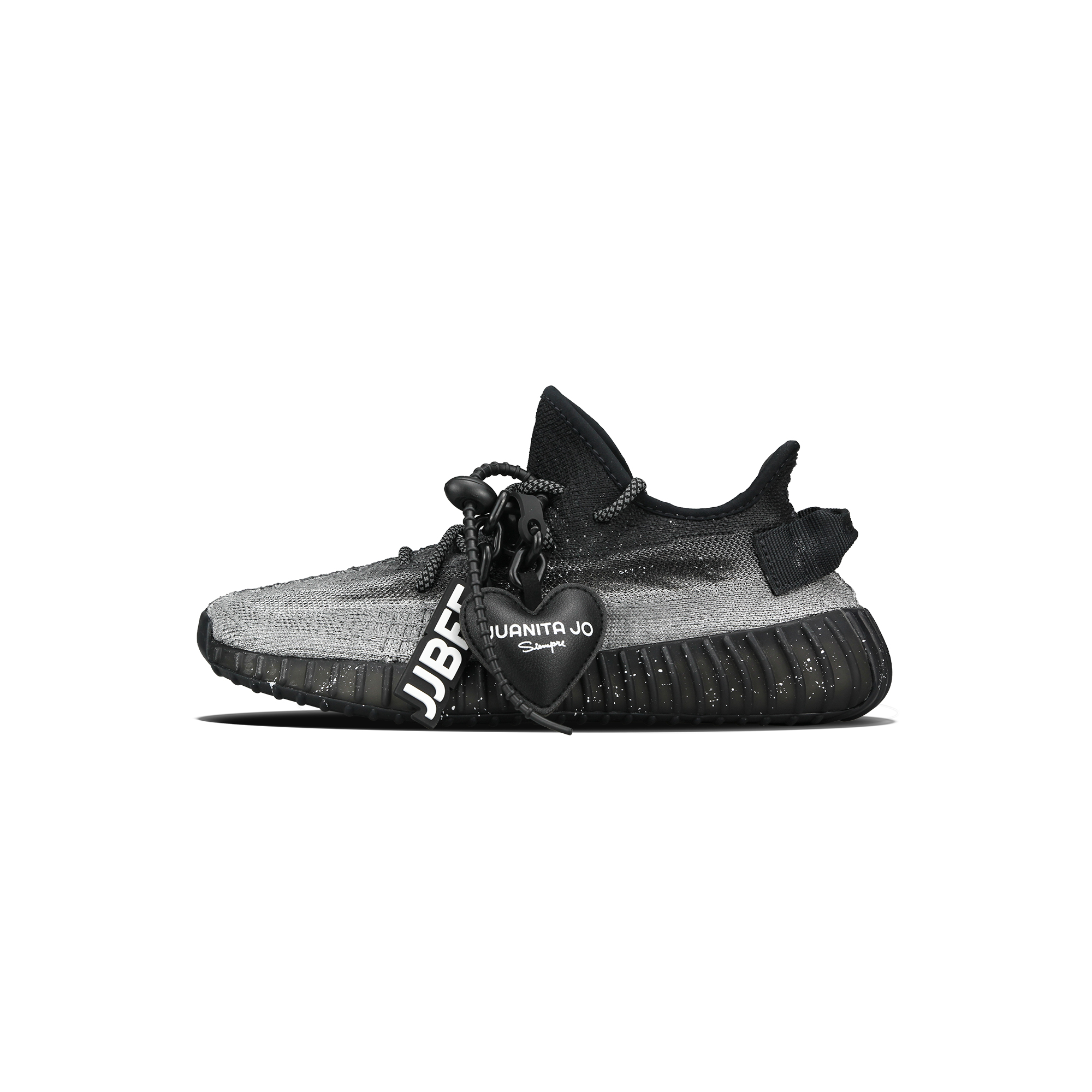 Custom adidas Yeezy Boost 350 V2 Galaxy Bridge Black Silver Casual Shoes HQ4540 (Team81 - Galactic Qiaoqiao Shoes)