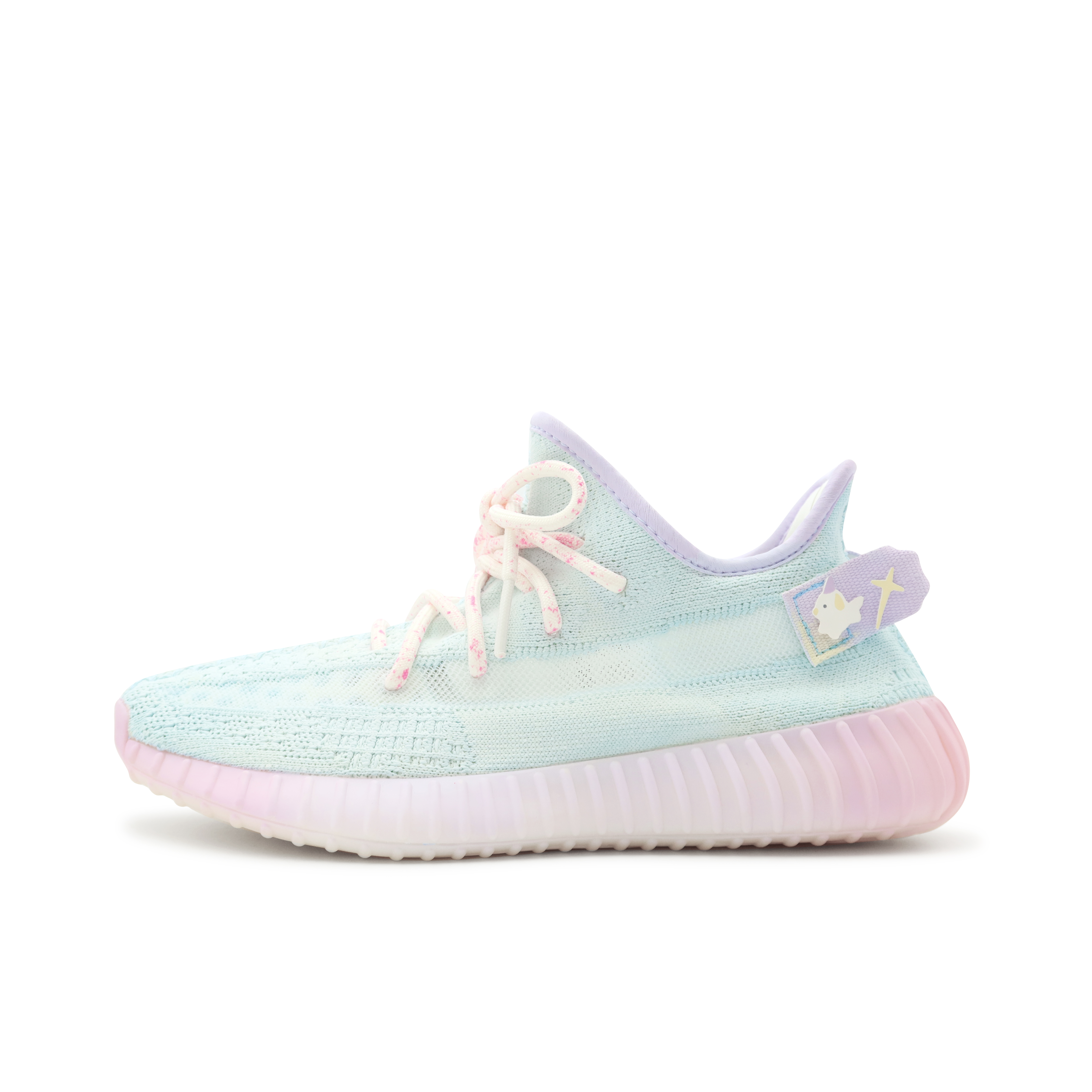 Custom adidas Yeezy Boost 350 V2 Ice Cream Summer Coconut Ice Blue Pink Sneakers HQ6316 (Team186-Summer Coconut Ice)