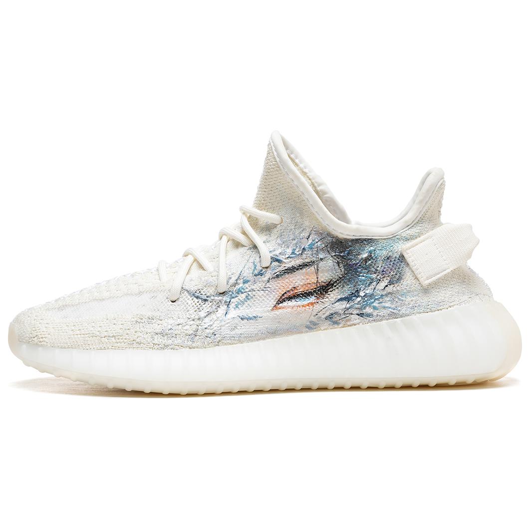Custom adidas Yeezy Boost 350 V2 White Casual Shoes Comfort & Durable. HQ6316 (Team54 - Autumn Water Gazing Eyes)