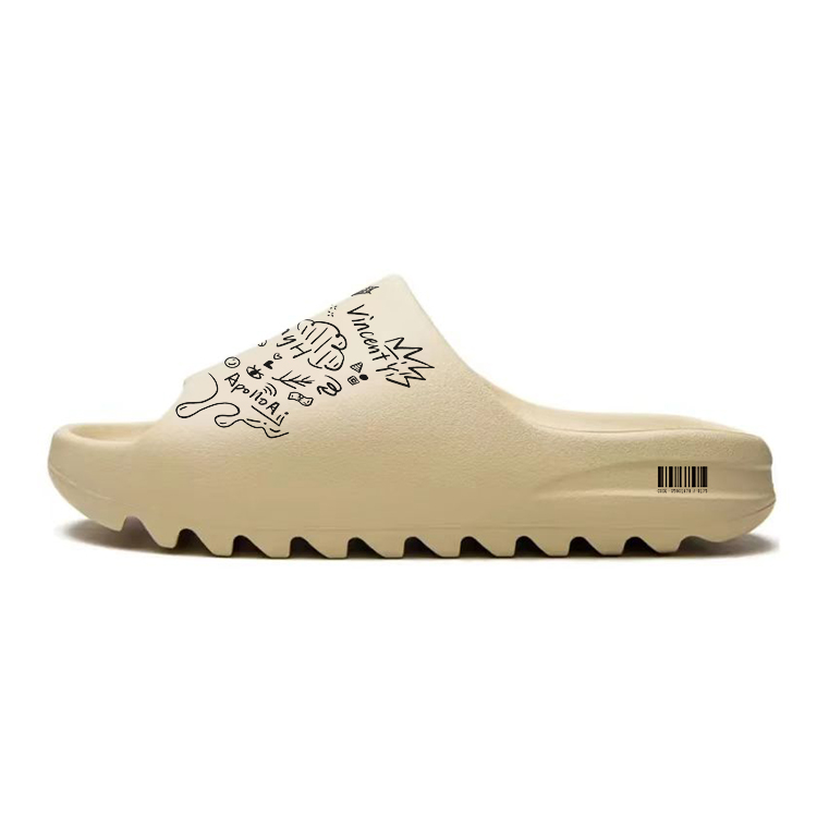 Custom Adidas Yeezy Slide EVA Gobi Hand-Drawn Cartoon Comfort Slip-On Sandals . FZ5897 (Team352 - Gobi Manga)