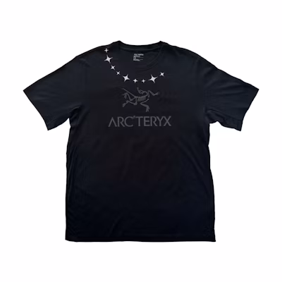 Custom Arcteryx Arc'Word Reflective Logo Graphic High Street Unisex Black T-Shirt X000007991(Group179