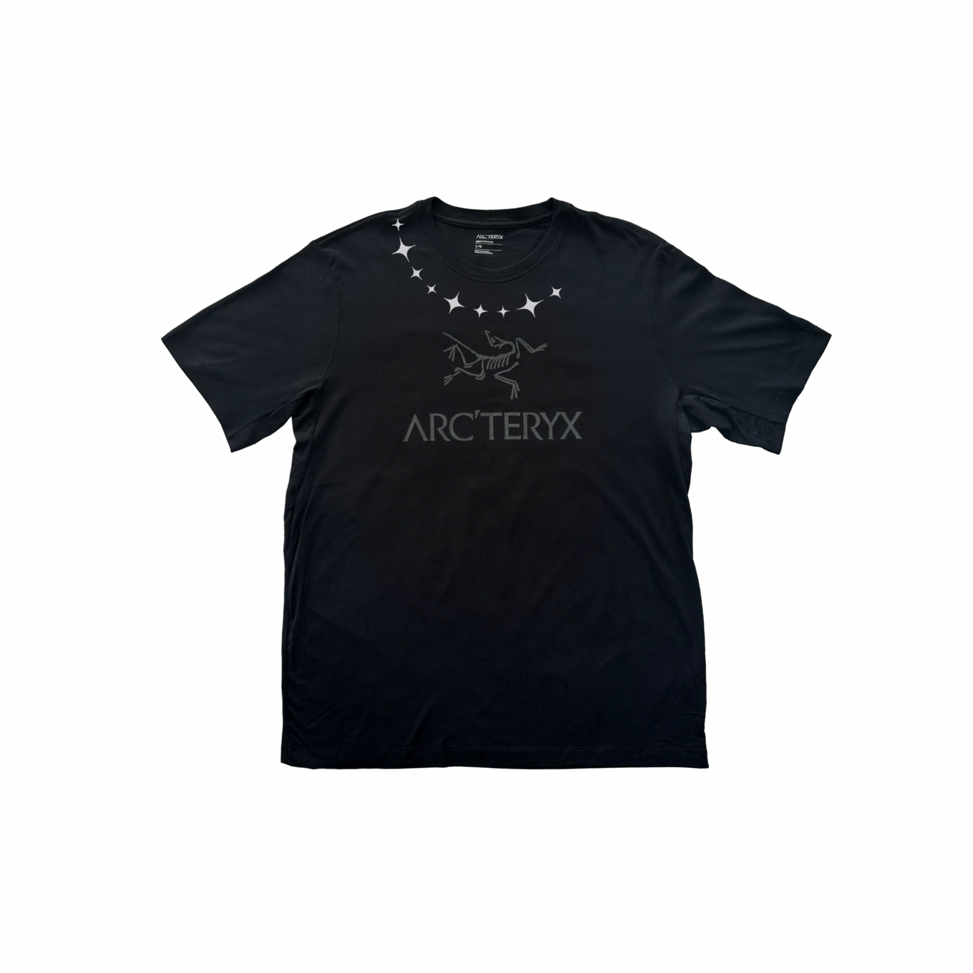 Custom Arcteryx Arc'Word Reflective Logo Graphic High Street Unisex Black T-Shirt X000007991(Group179 圖 2