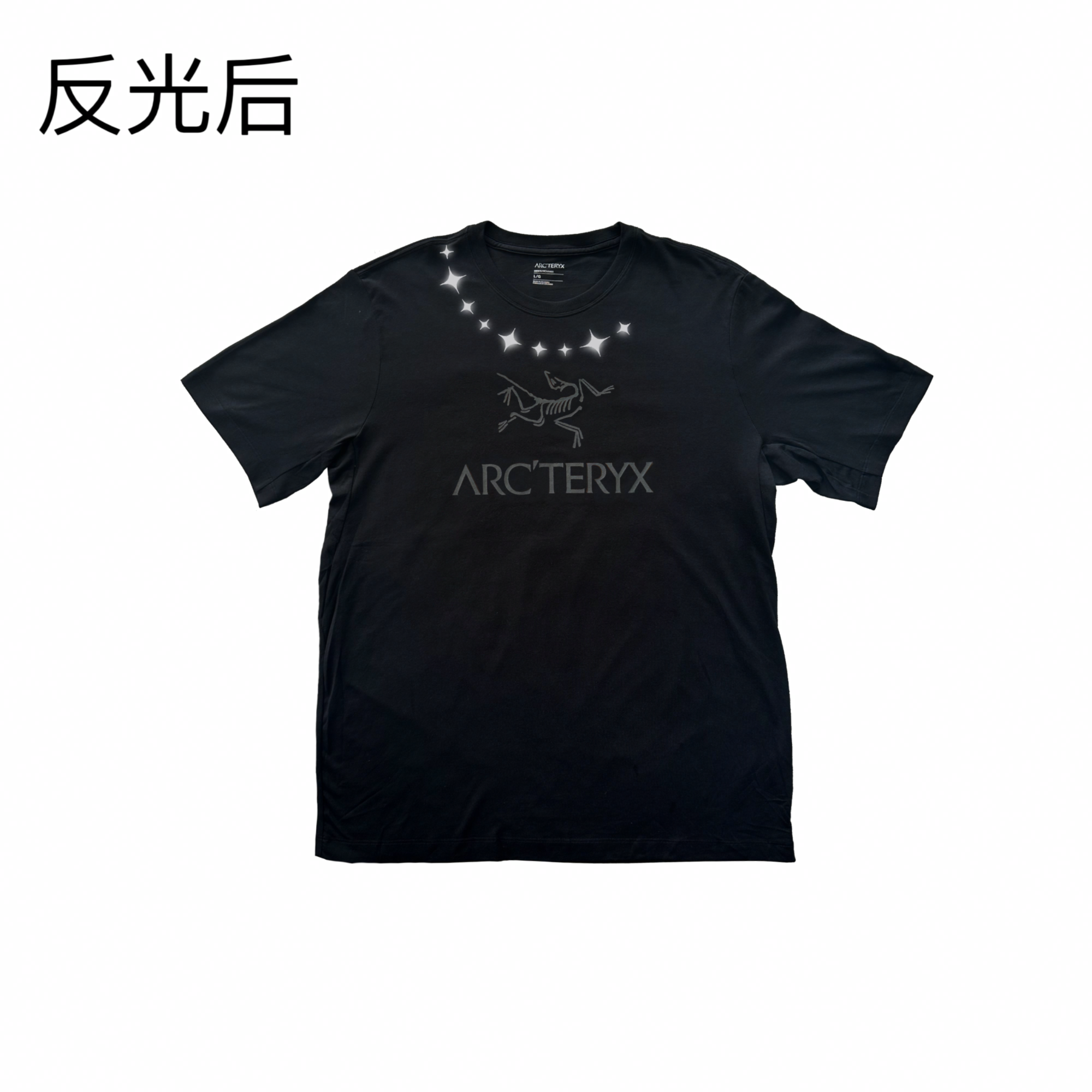 Custom Arcteryx Arc'Word Reflective Logo Graphic High Street Unisex Black T-Shirt X000007991(Group179 圖 4