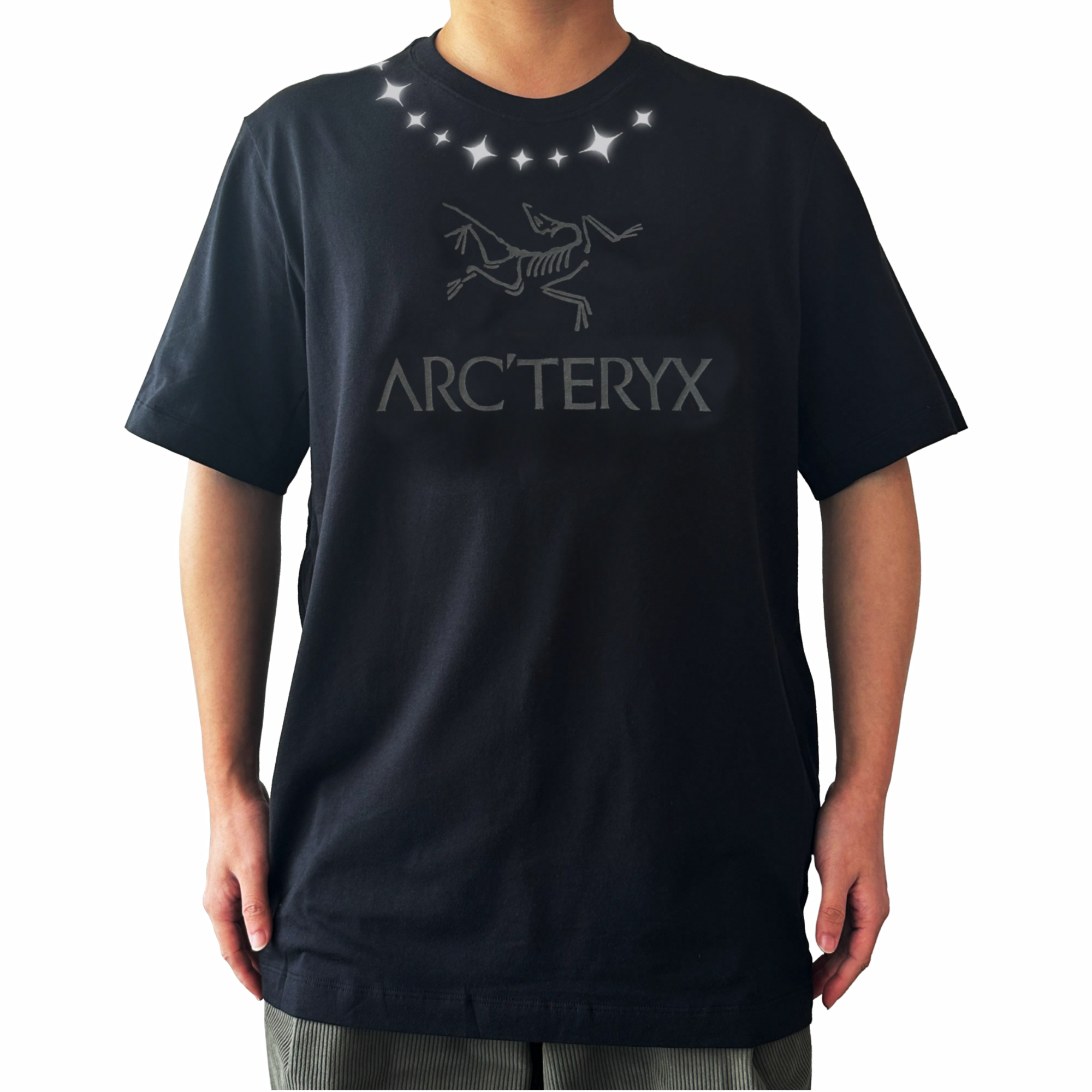 Custom Arcteryx Arc'Word Reflective Logo Graphic High Street Unisex Black T-Shirt X000007991(Group179 圖 8