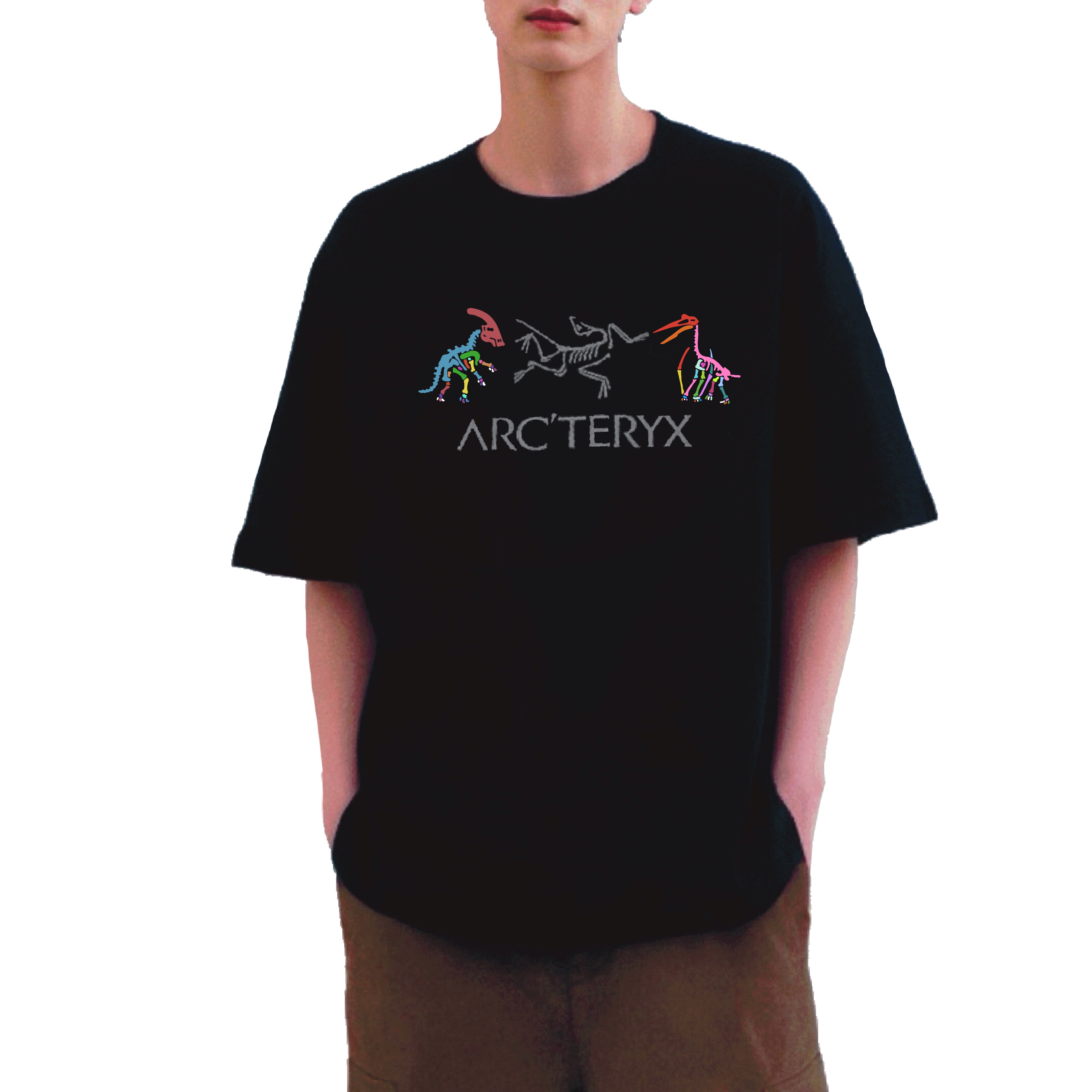 Shop Custom Arcteryx Graffiti Dinosaur Graphic Unisex Breathable Streetwear T-Shirt X000007991（Team1335-）