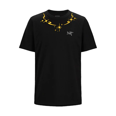 Custom Arcteryx KRAGG Flame Star Graphic Logo Print Crewneck T-Shirt Black Mens. X000009533(Group116