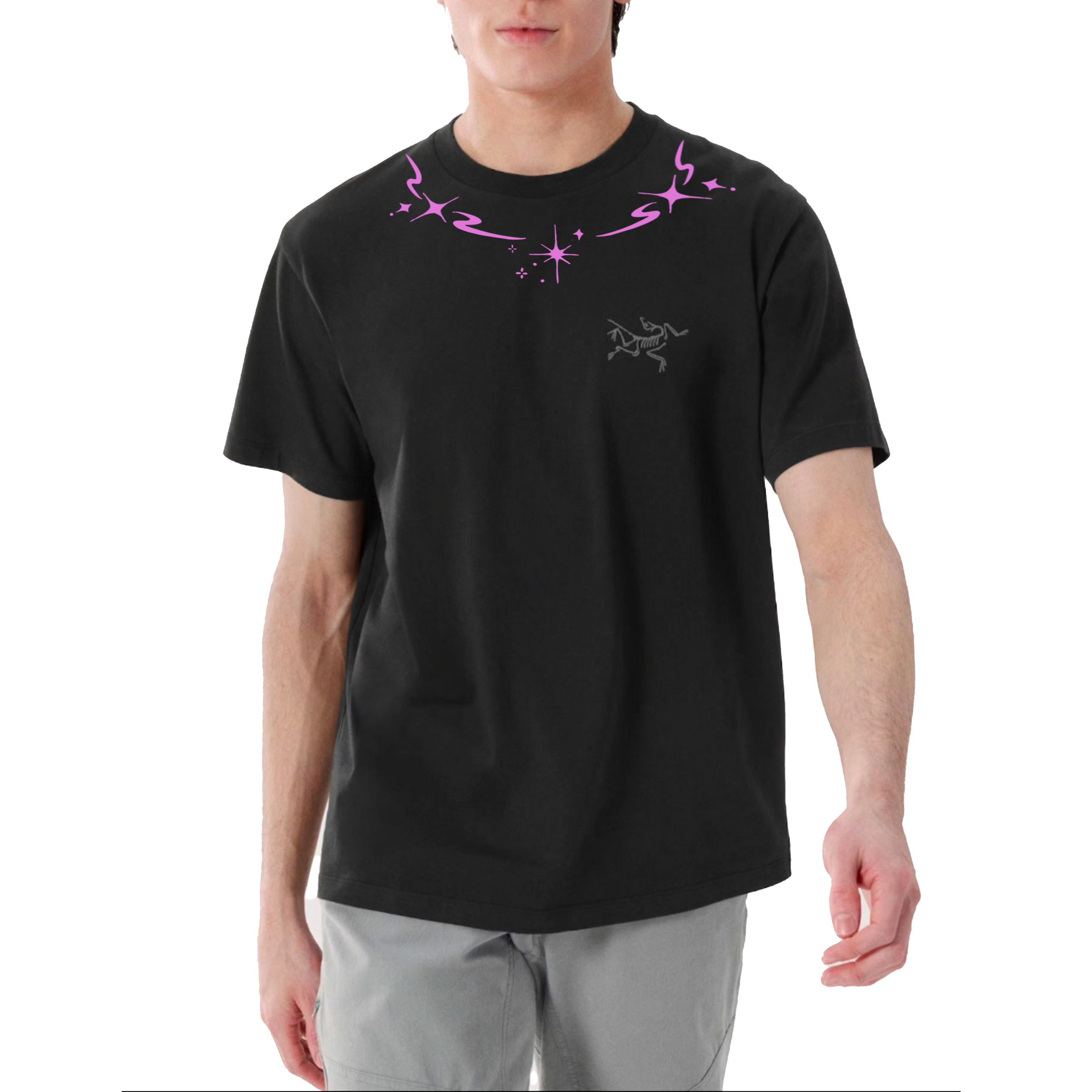 Purchase Custom Arcteryx KRAGG GGMZ Escape Diary Flame Star Logo Embroidered Black Tee. X000009533(Group116