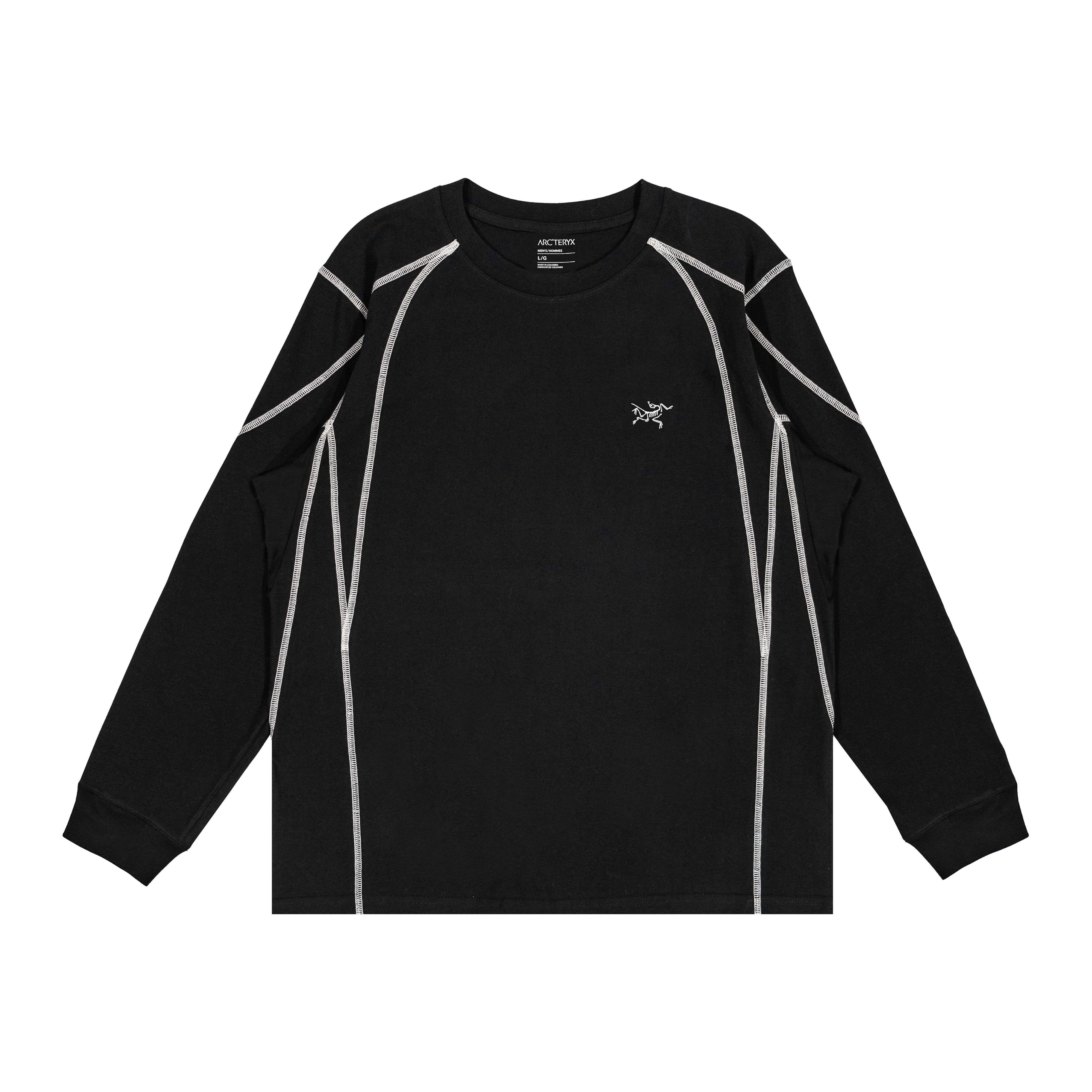 Custom Arcteryx KRAGG Unisex Black Crewneck Long Sleeve Tee Casual Wear. X000009536(Group223