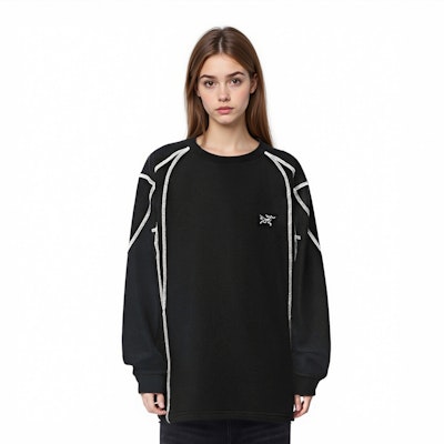 Custom Arcteryx KRAGG Unisex Black Crewneck Long Sleeve Tee Casual Wear. X000009536(Group223 Cheap Custom Arcteryx KRAGG Unisex Black Crewneck Long Sleeve Tee Casual Wear. X000009536(Group223