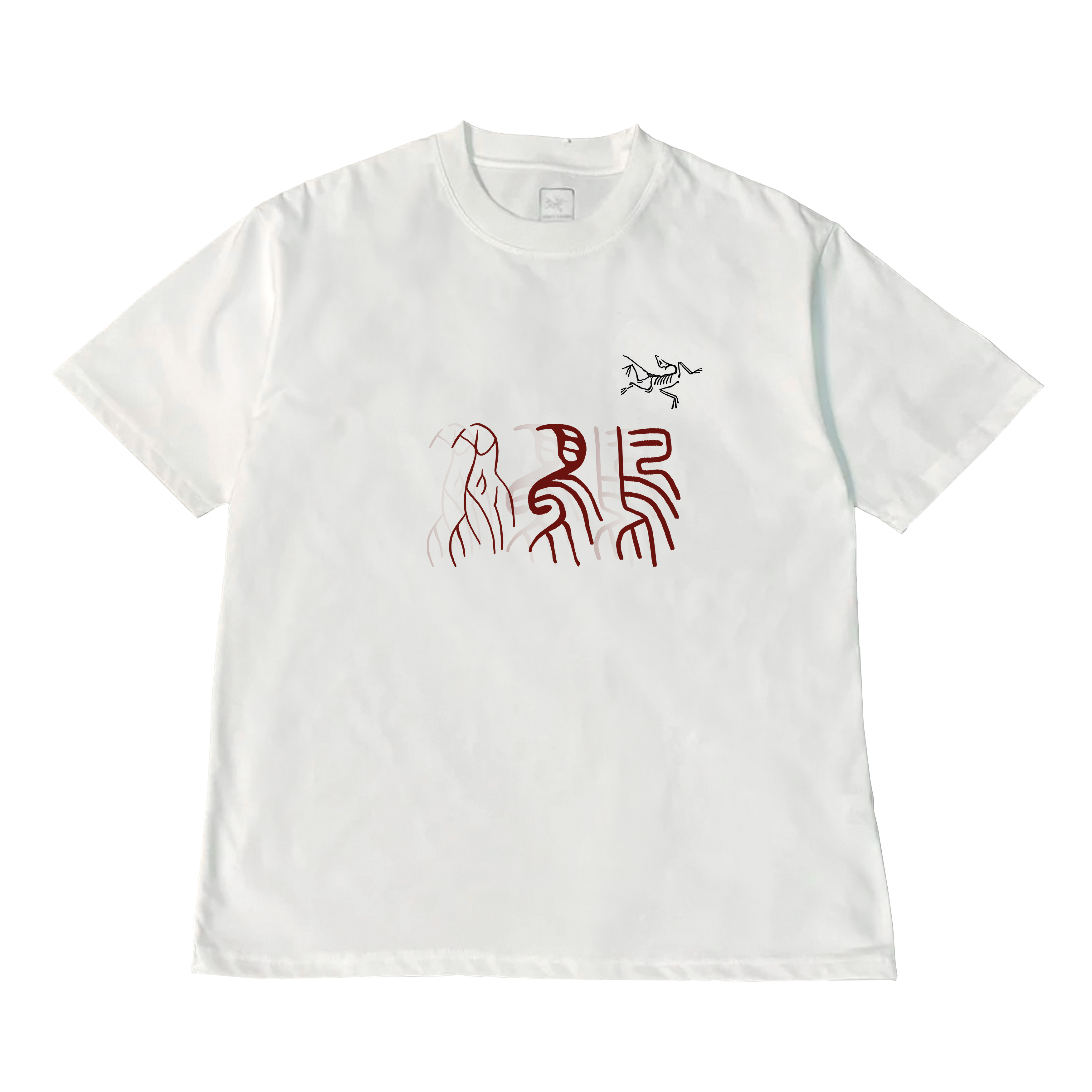 Custom Arcteryx Logo Graphic Tee - Retro Style Unisex Short Sleeve in White. X000007747(Group116