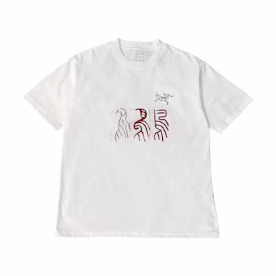 Custom Arcteryx Logo Graphic Tee - Retro Style Unisex Short Sleeve in White. X000007747(Group116