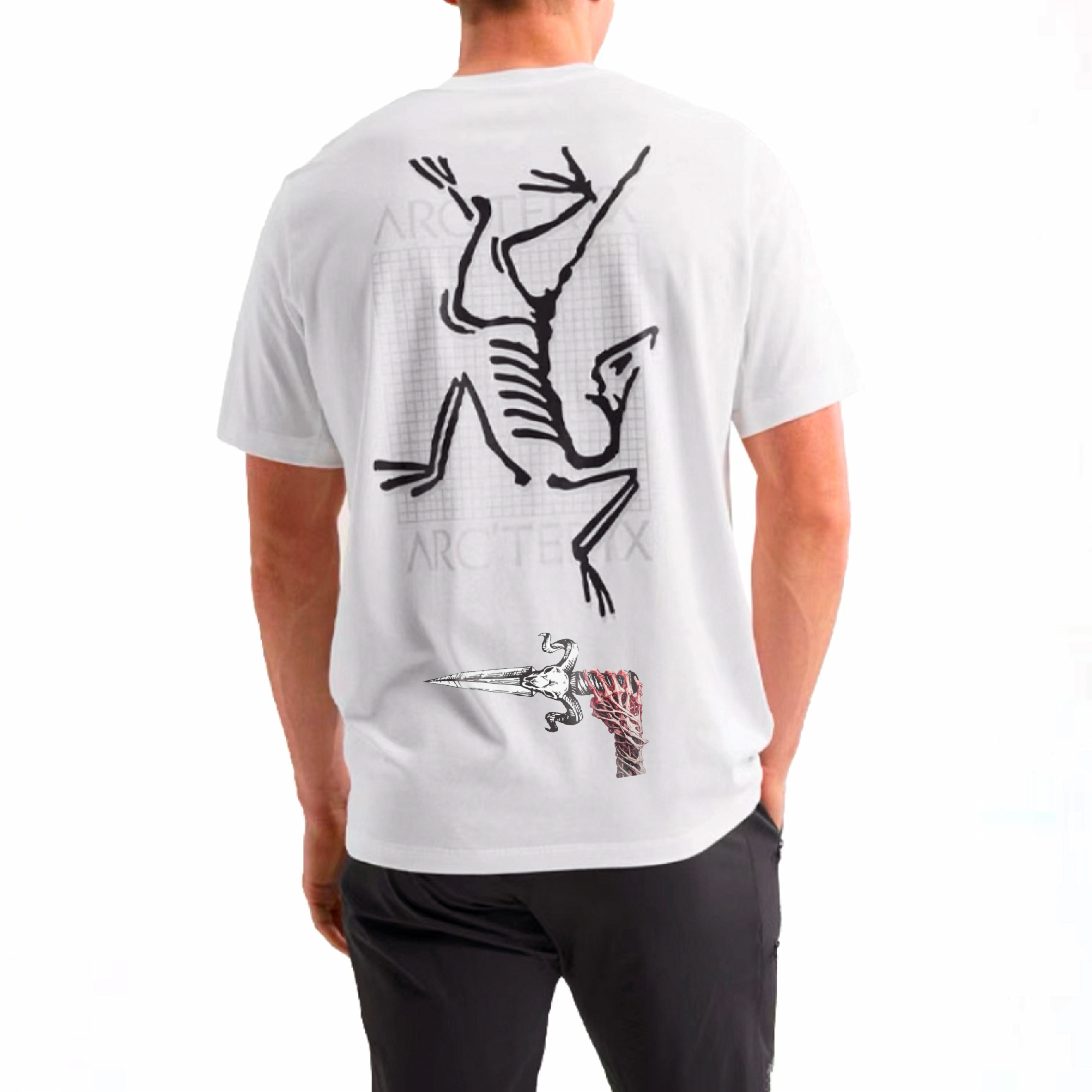Custom Arcteryx Multi Bird Logo Graphic Tee White Unisex Retro Style T-Shirt. X000007747(Group16-z） 圖 6