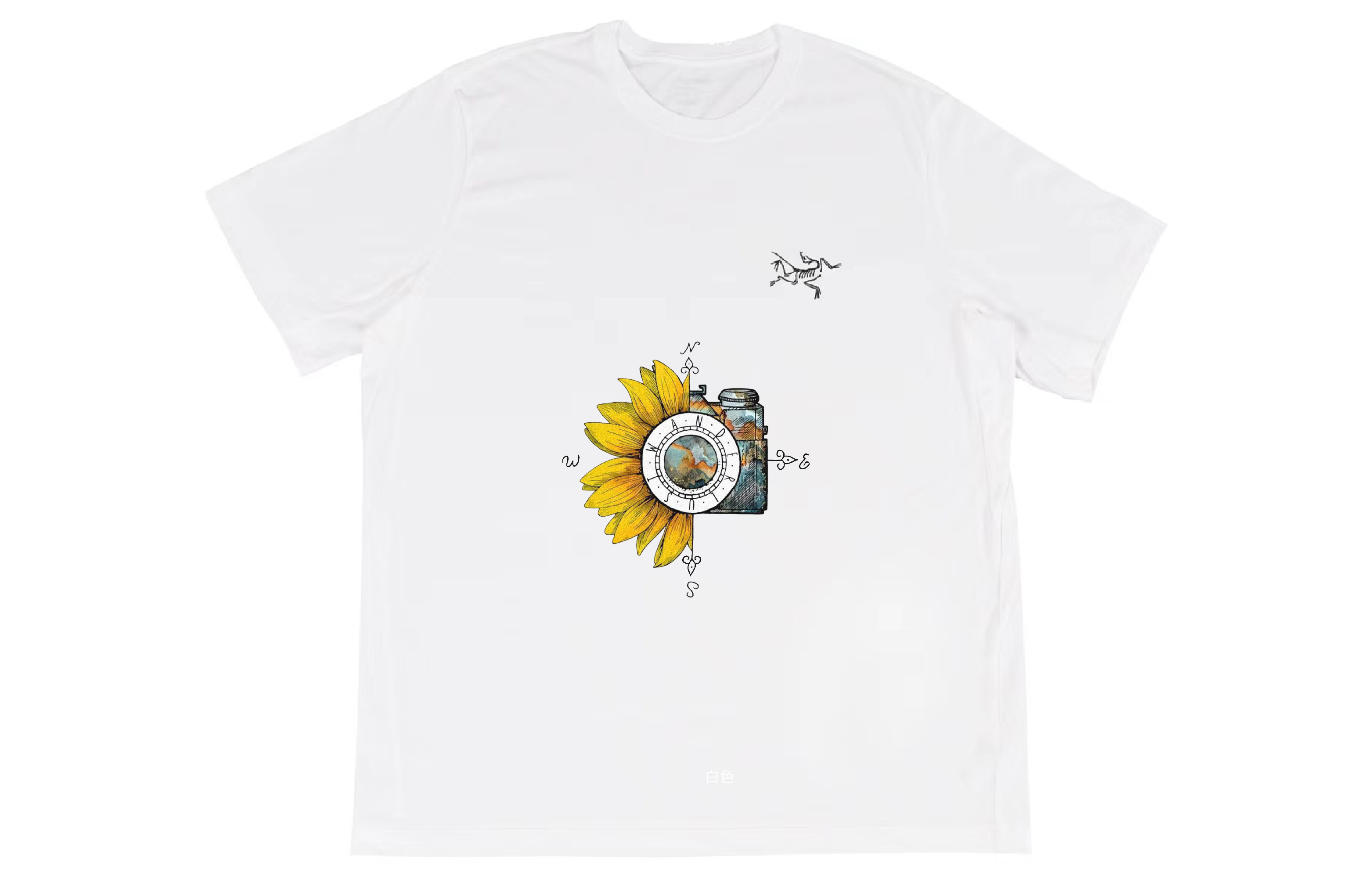 Custom Arcteryx Multi Bird Logo Graphic Vintage White Unisex T-Shirt. X000007747(Group16-）