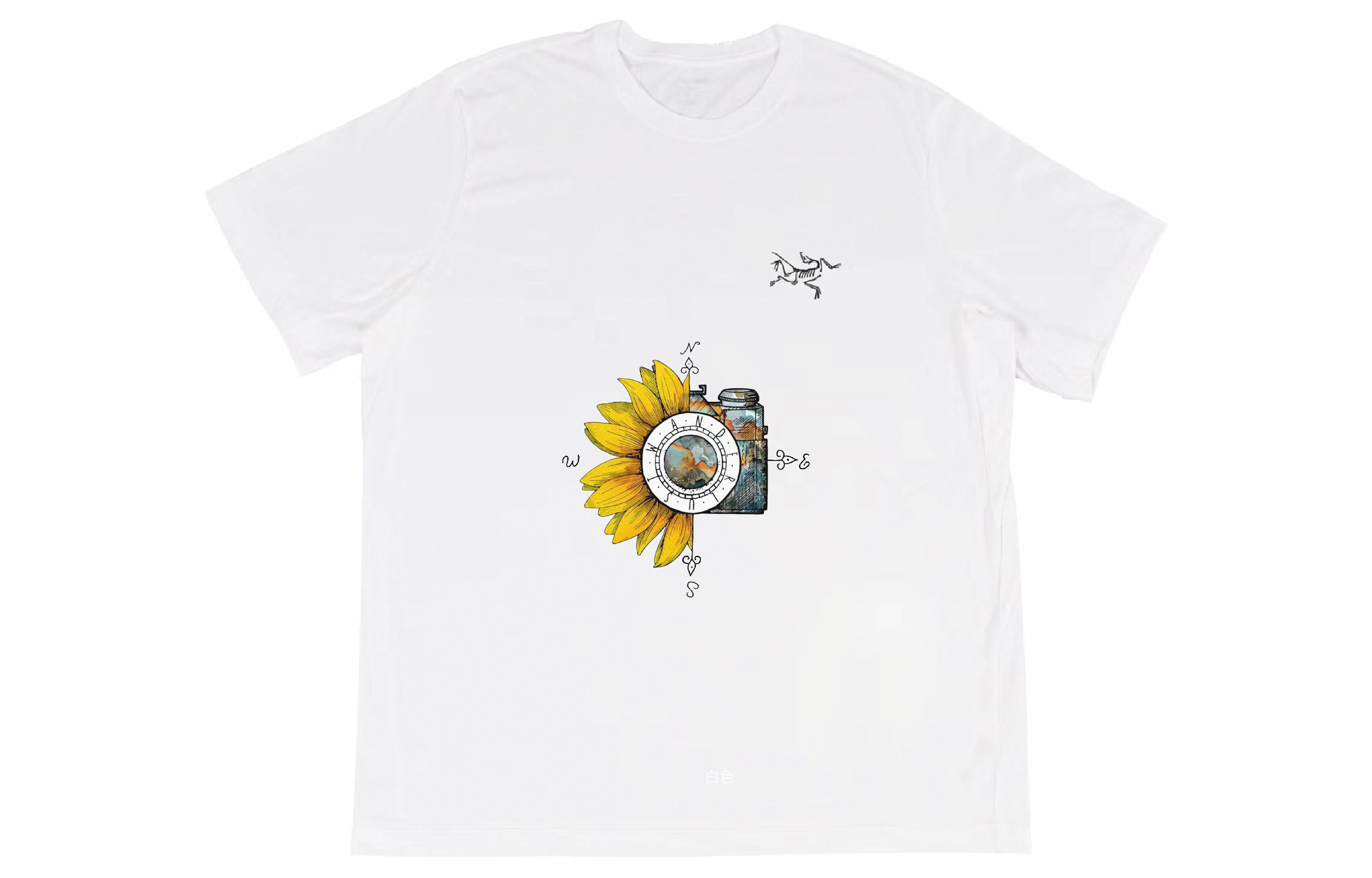 Custom Arcteryx Multi Bird Logo Graphic Vintage White Unisex T-Shirt. X000007747(Group16-） 圖 2