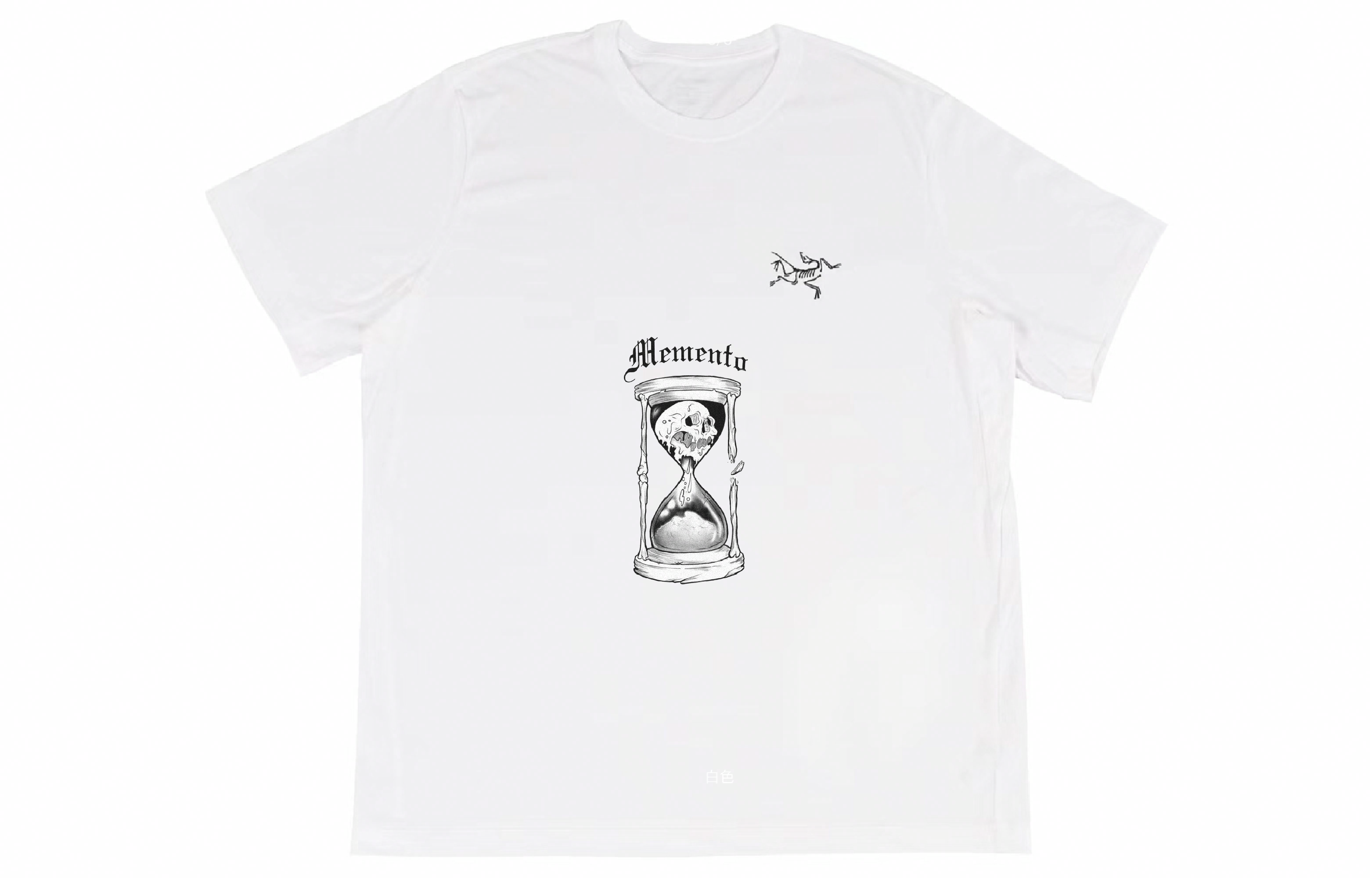 Order 定制Arcteryx多鳥標誌骷髏沙漏復古男女通用白色T恤 X000007747(Group16-）