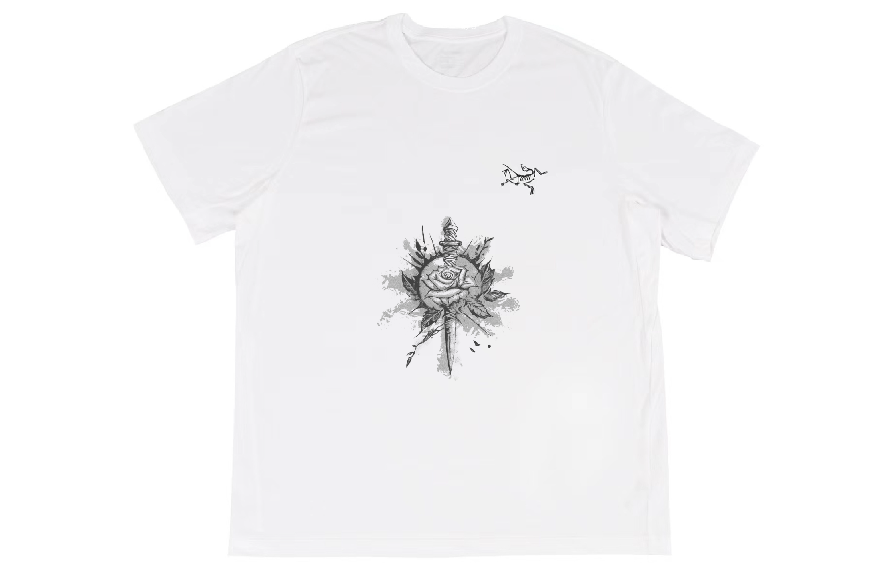 Custom Arcteryx Multi Bird Logo White Retro Graphic Unisex T-Shirt. X000007747(Group16-）