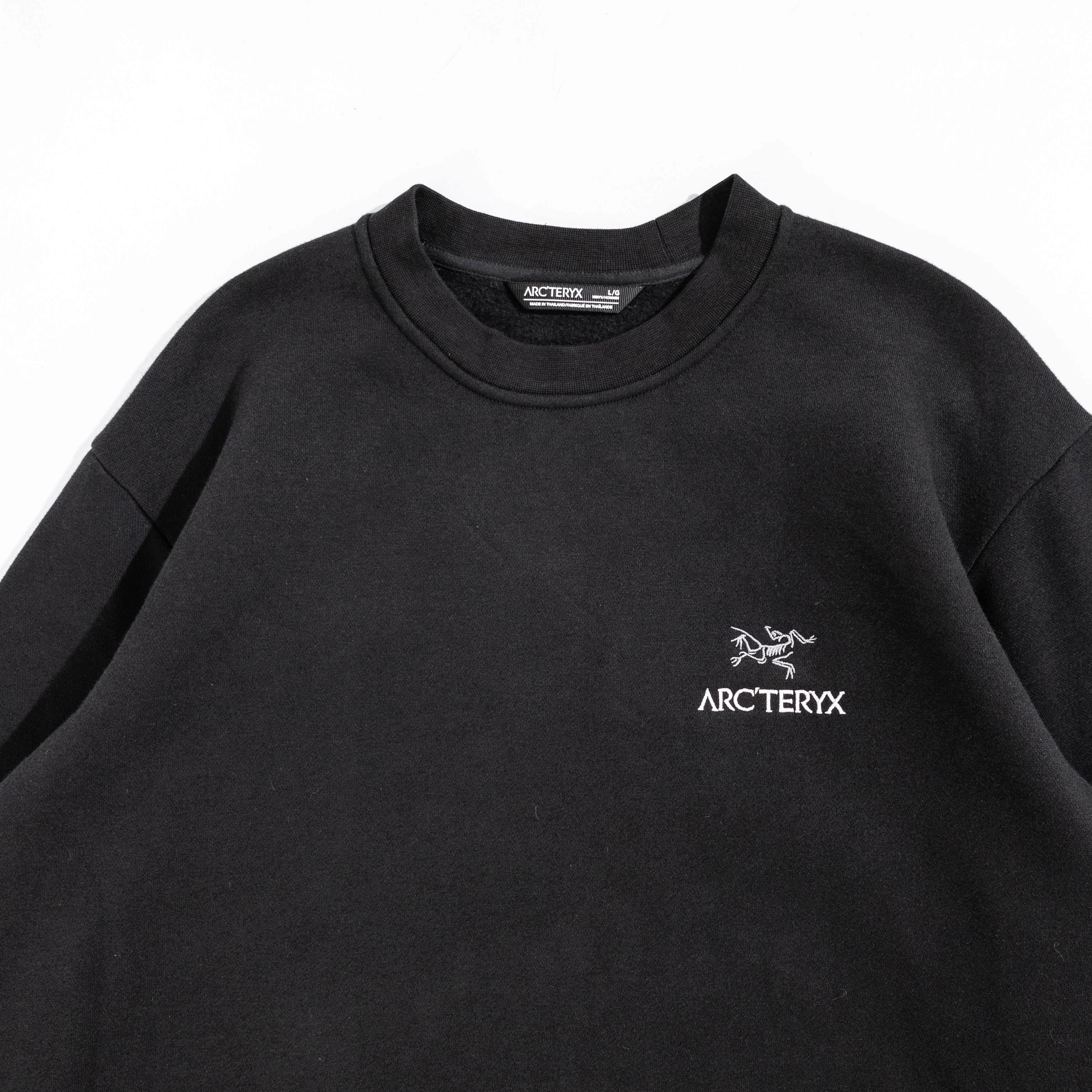 Details for Custom Arcteryx Unisex Black Crewneck Sweatshirt with Rhinestones - Streetwear Style X000005800(Team316-626