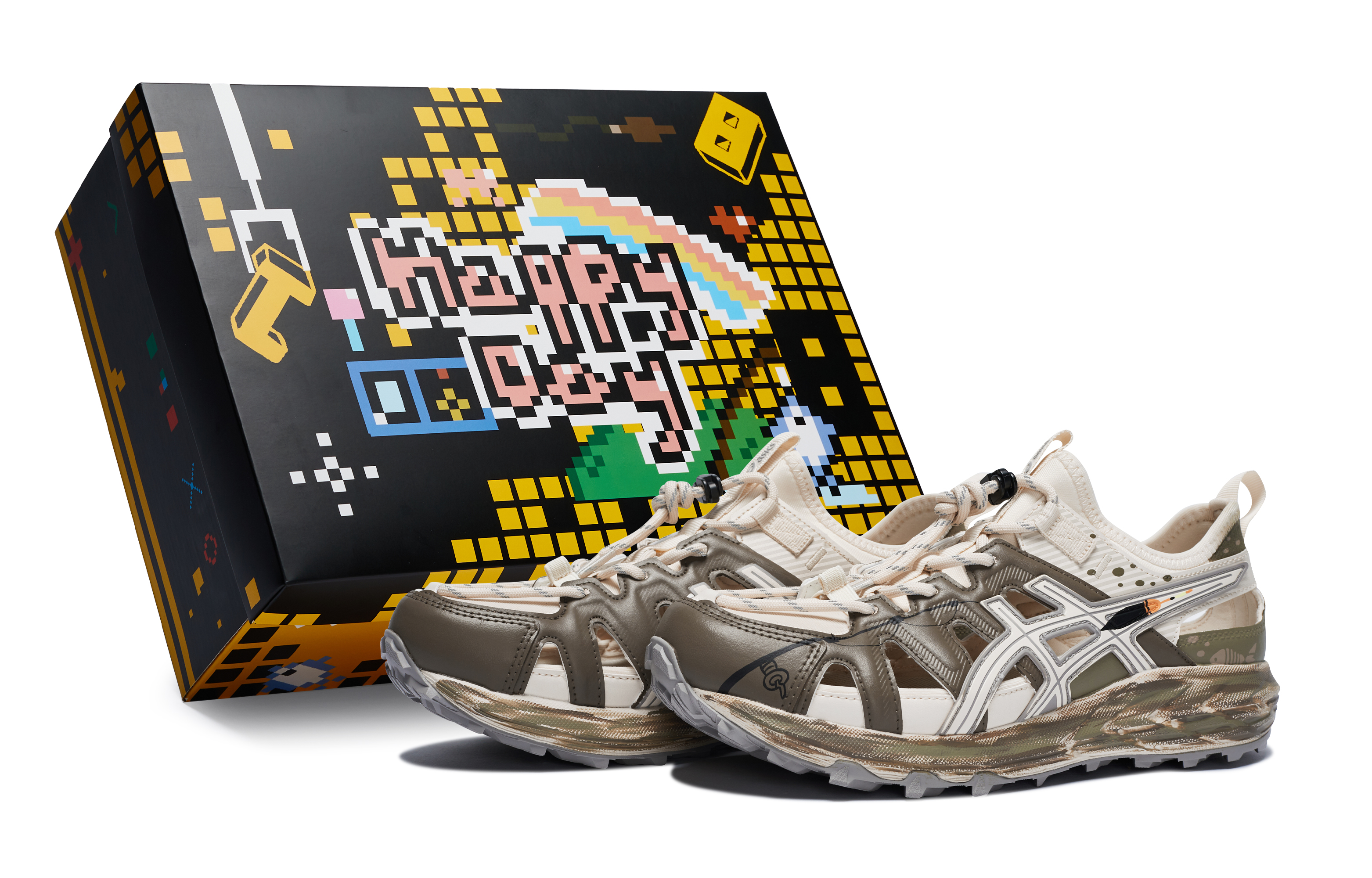 Custom Asics Gel-Sonoma SE Jungle Angler Special Box Outdoor Sneakers Brown/Green. 1203A408-022 (Team80 - Jungle Angler S-BOX)