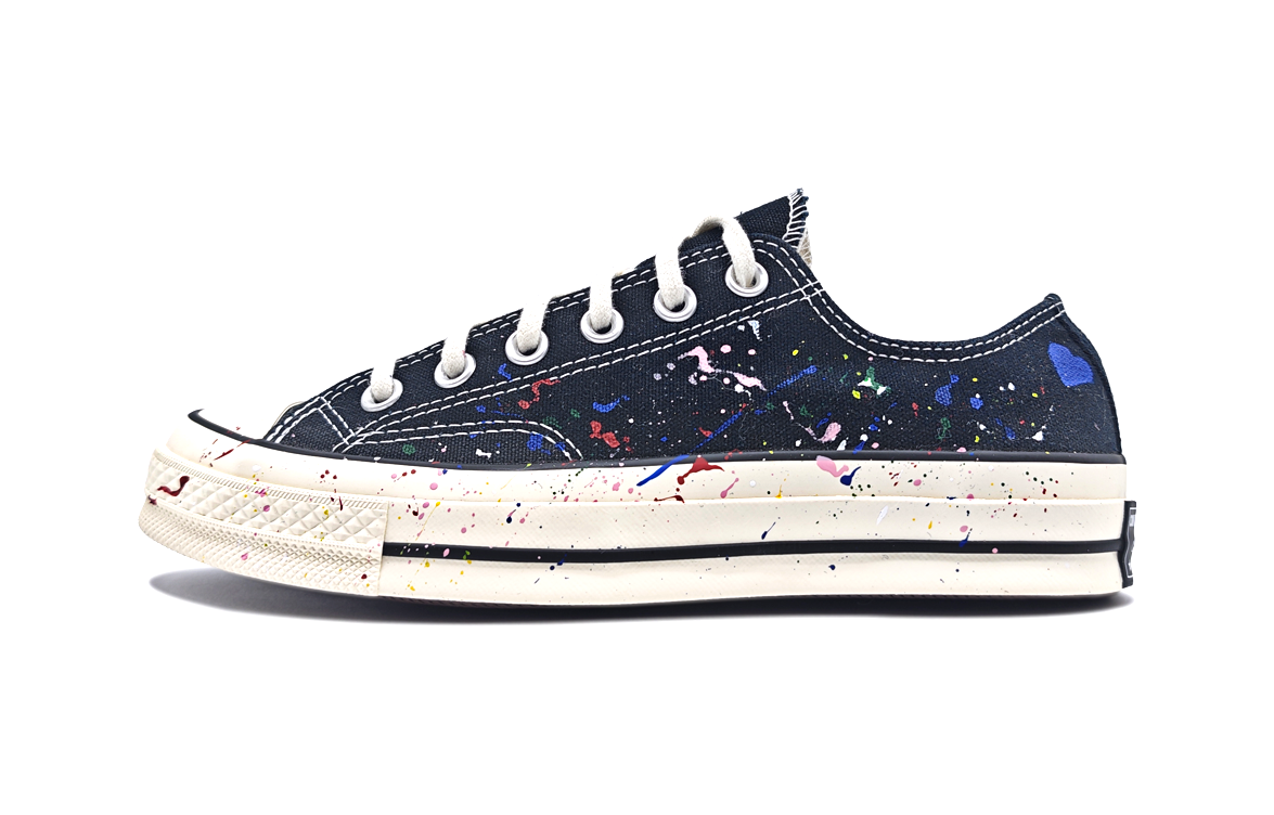Custom Converse 1970s Black Low-Top Canvas Sneakers Casual & Durable. 162058C (Team998-Sloppy Work)