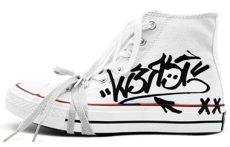 Custom Converse 1970s EIGHT% Graffiti High-Top Canvas Shoes Off-White 162056C (Team131 - Street Graffiti)