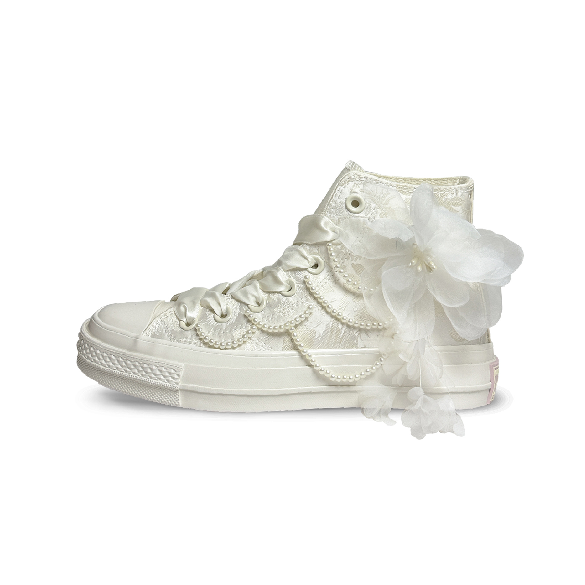 Custom Converse 1970s Pearl Lace Flower High-Top Canvas Sneakers Off-White . A07247C (team470-Sauvignon Blanc)