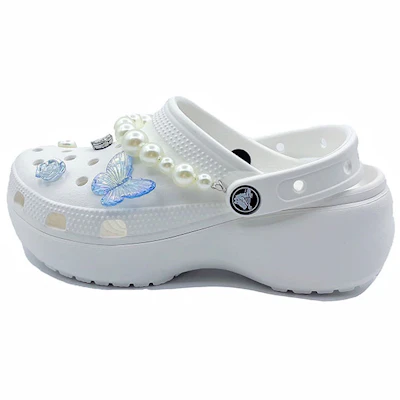 定制Crocs Baya厚底拖鞋蝴蝶花卉白色沙滩凉鞋 206750-100 (Team - Butterfly Love Flower) Buy 定制Crocs Baya厚底拖鞋蝴蝶花卉白色沙滩凉鞋 206750-100 (Team - Butterfly Love Flower)