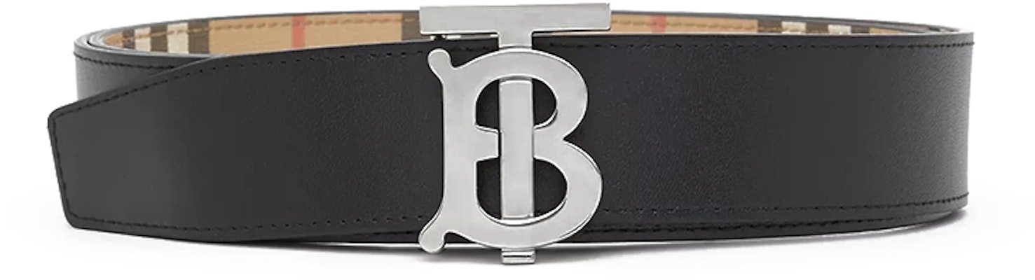 Custom Engravable Burberry Vintage Check TB Monogram Belt Beige for Men 3.5cm 80219571 Purchase Custom Engravable Burberry Vintage Check TB Monogram Belt Beige for Men 3.5cm 80219571