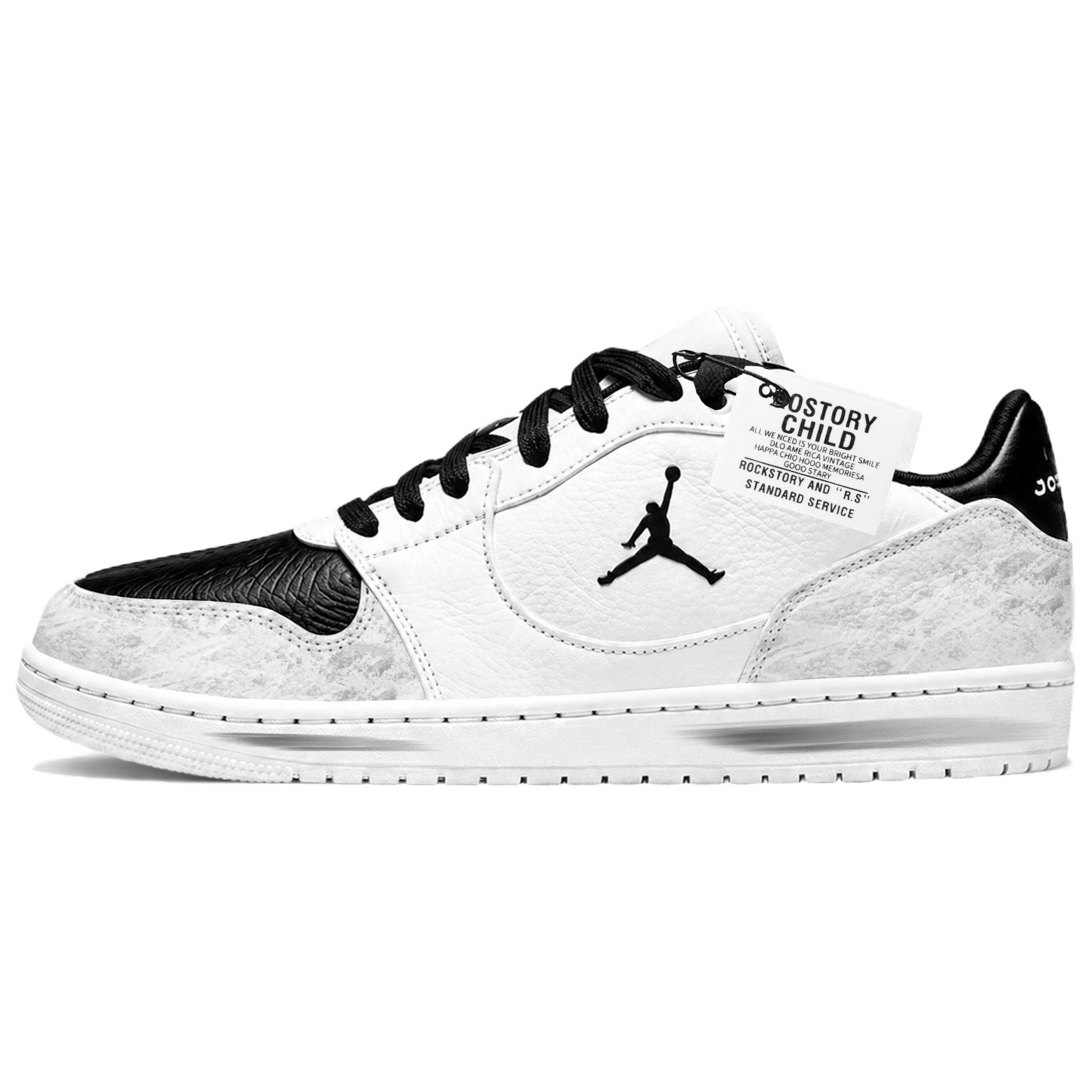 Custom Jordan Court Connect Deconstructed Low-Top Sneakers Black White Mens. IQ5698-101 (Team1496-Ink Realm)