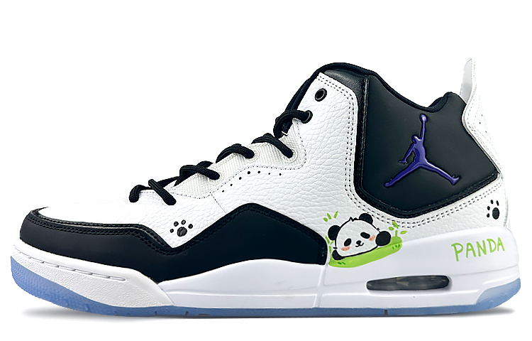 Custom Jordan Courtside 23 Black White Green Retro Basketball Shoes for Men. AR1000-104 (Team40-Greenland Panda)