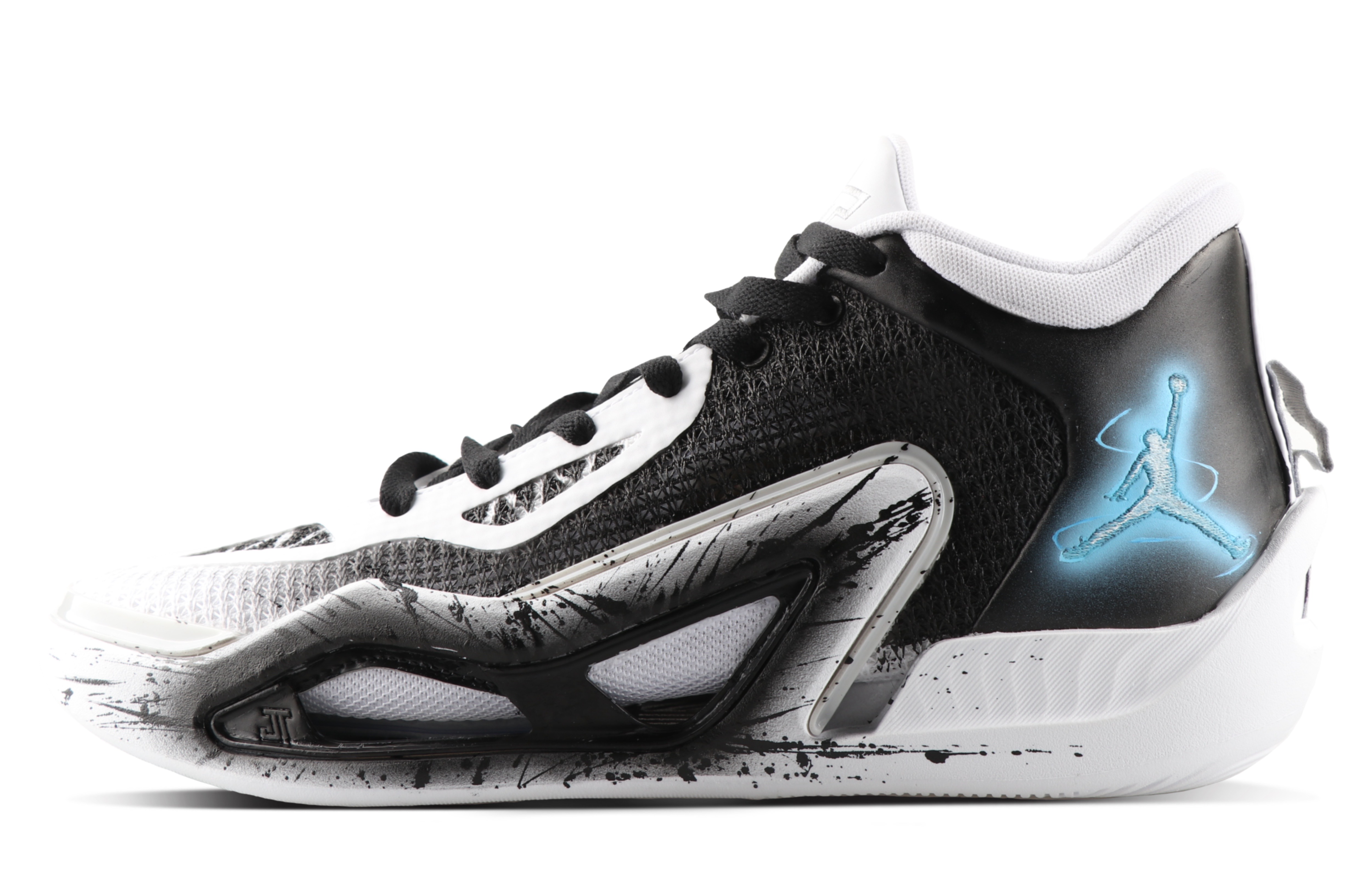 Custom Jordan Tatum 1 Venom Cthulhu Low Basketball Shoes Black/White/Blue Mens. FQ1304-100 (TeamSix Men's Venom)
